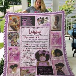 Personalized Black Girl To My Granddaughter Quilt Blanket From Grandma I Love You Forever And Always Great Customized Blanket Gifts For Birthday Christmas Thanksgiving and Home Decor