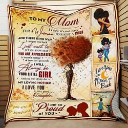 Personalized Black To My Mom From Daughter I Am So Proud Of You Quilt Blanket Great Customized Gifts For Birthday Christmas Thanksgiving MotherS Day and Home Decor