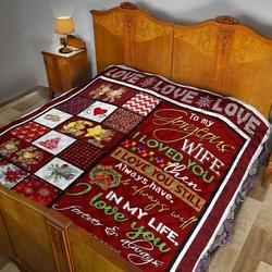 Personalized Christmas To My Gorgeous Wife From Husband I Loved You Then Quilt Great Customized Gifts For Birthday Christmas Thanksgiving MotherS Day and Home Decor