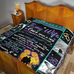 Personalized Family To My Wife From Husband I Am Always With You Quilt Great Customized Gifts For Birthday Christmas Thanksgiving MotherS Day and Home Decor