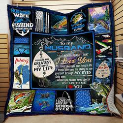 Personalized Fishing To My Husband Quilt Blanket You Are My Greatest Catch Of My Life Great Customized Blanket Gifts For Birthday Christmas Thanksgiving and Home Decor