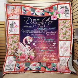 Personalized Flamingo To My Daughter From Mom I Will Always Be There For You Quilt Blanket Great Customized Gifts For Birthday Christmas Thanksgiving and Home Decor