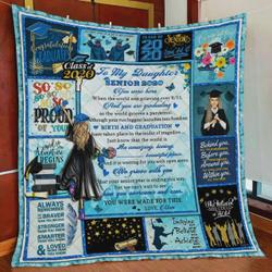 Personalized Graduation To My Daughter Quilt Blanket From Mom We Are So Proud Of You Great Customized Blanket Gifts For Birthday Christmas Thanksgiving Graduation and Home Decor