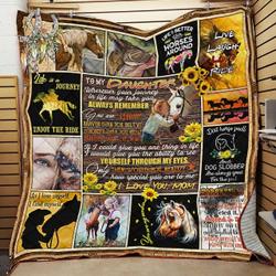 Personalized Horse To My Daughter From Mom You Are My Sunshine Quilt Blanket Great Customized Gifts For Birthday Christmas Thanksgiving and Home Decor