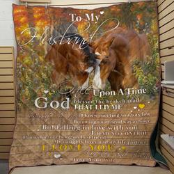 Personalized Horse To My Husband From Wife I Love You Forever And Always Quilt Blanket Great Customized Gifts For Birthday Christmas Thanksgiving Wedding ValentineS Day and Home Decor