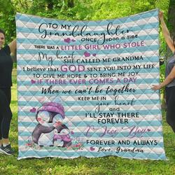 Personalized Penguin To My Granddaughter Quilt Blanket From Grandma I Love You Forever And Always Great Customized Blanket Gifts For Birthday Christmas Thanksgiving and Home Decor