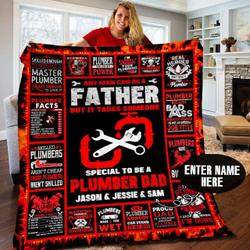 Personalized Plumber Special To Be A Plumber Dad Quilt Blanket Great Customized Blanket Gifts For Birthday Christmas Thanksgiving FatherS Day Anniversary and Home Decor