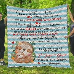 Personalized Sloth To My Granddaughter Quilt Blanket From Grandma I Love You Forever And Always Great Customized Blanket Gifts For Birthday Christmas Thanksgiving and Home Decor