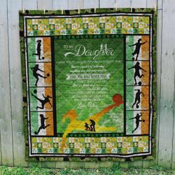 Personalized Soccer To My Daughter Quilt Blanket From Dad I Can Promise To Love You For The Rest Of Mine Great Customized Blanket Gifts For Birthday Christmas Thanksgiving and Home Decor