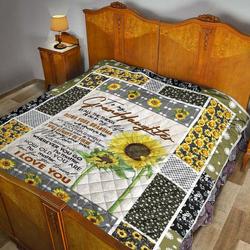 Personalized Sunflower To My Granddaughter From Grandma No Matter How Old You Are I Love You Quilt Awesome Gifts For Her Great Customized Gifts For Birthday Christmas Graduation and Home Decor