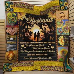 Personalized Sunflower To My Husband Quilt Blanket I Had You And You Had Me Great Customized Blanket Gifts For Birthday Christmas Thanksgiving and Home Decor