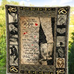 Personalized To My Beautiful Wife Quilt Blanket From Husband I Love You To The Moon And Back Great Customized Blanket Gifts For Birthday Christmas Thanksgiving and Home Decor