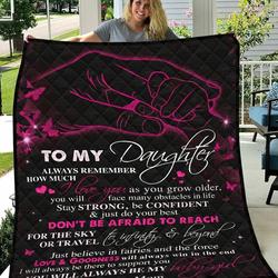 Personalized To My Daughter From Mom Always Remember How Much I Love You Quilt Blanket Great Customized Gifts For Birthday Christmas Thanksgiving and Home Decor