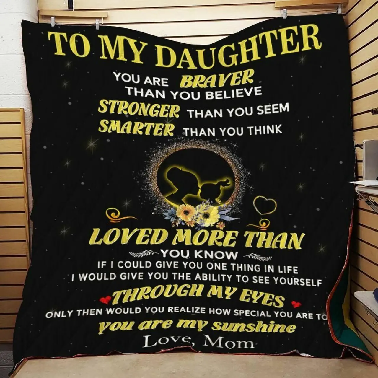 Personalized To My Daughter From Mom You Are Braver Quilt Blanket Great Customized Gifts For Birthday Christmas Thanksgiving and Home Decor