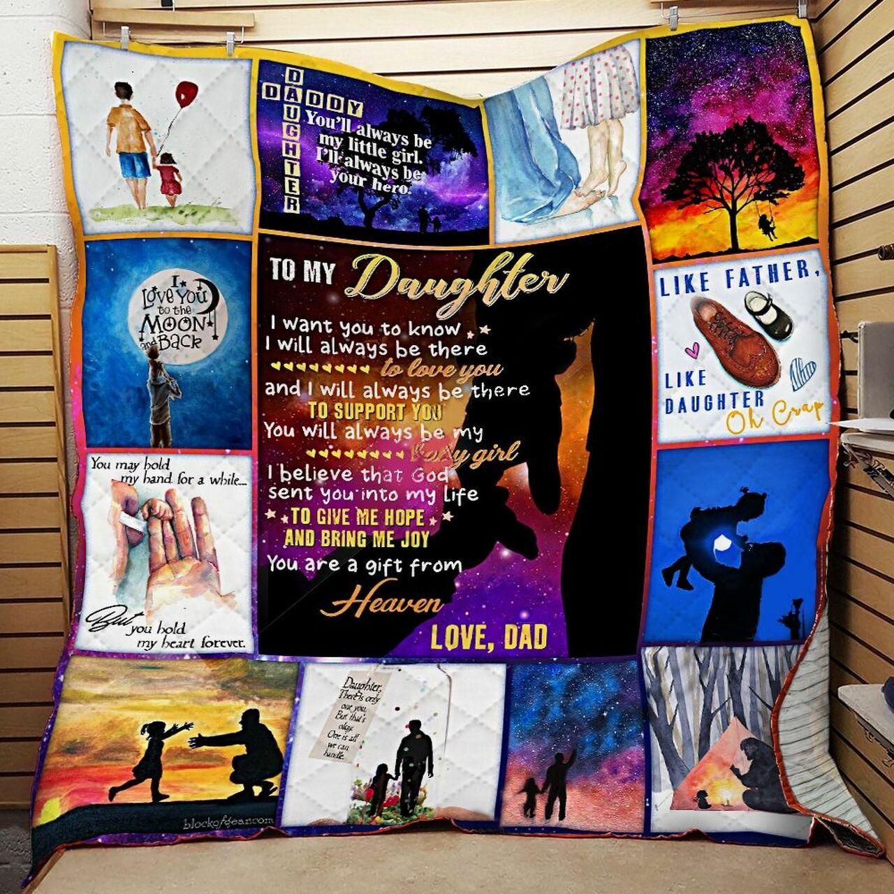 Personalized To My Daughter Quilt Blanket From Dad I Want You To Know I Will Always Be There To Love You Great Customized Blanket Gifts For Birthday Christmas Thanksgiving and Home Decor