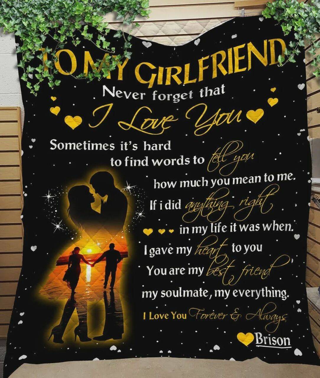 Personalized To My Girlfriend Quilt Blanket I Love You Forever And Always Great Customized Blanket Gifts For Birthday Christmas Thanksgiving and Home Decor