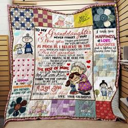 Personalized To My Granddaughter Quilt Blanket From Grandma, You Will Always Be My Little Baby Great Customized Blanket Gifts For Birthday Christmas Thanksgiving and Home Decor
