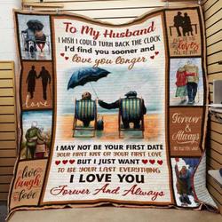 Personalized To My Husband From Wife I Love You Forever And Always Quilt Blanket Great Customized Gifts For Birthday Christmas Thanksgiving Wedding ValentineS Day and Home Decor