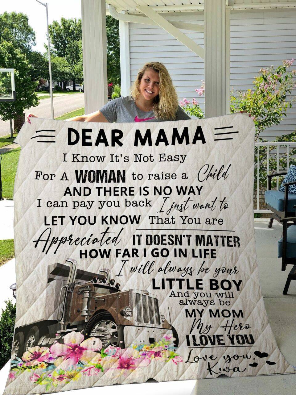 Personalized To My Mom Blanket From Son Gifts For Mother My Mom My Hero Car Flower Quilt Blanket Great Customized Blanket Gifts For MotherS Day Birthday Christmas Thanksgiving and Home Decor