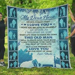 Personalized To My Niece From Uncle Never Forget That I Love You Quilt Blanket Great Customized Gifts For Birthday Christmas Thanksgiving and Home Decor