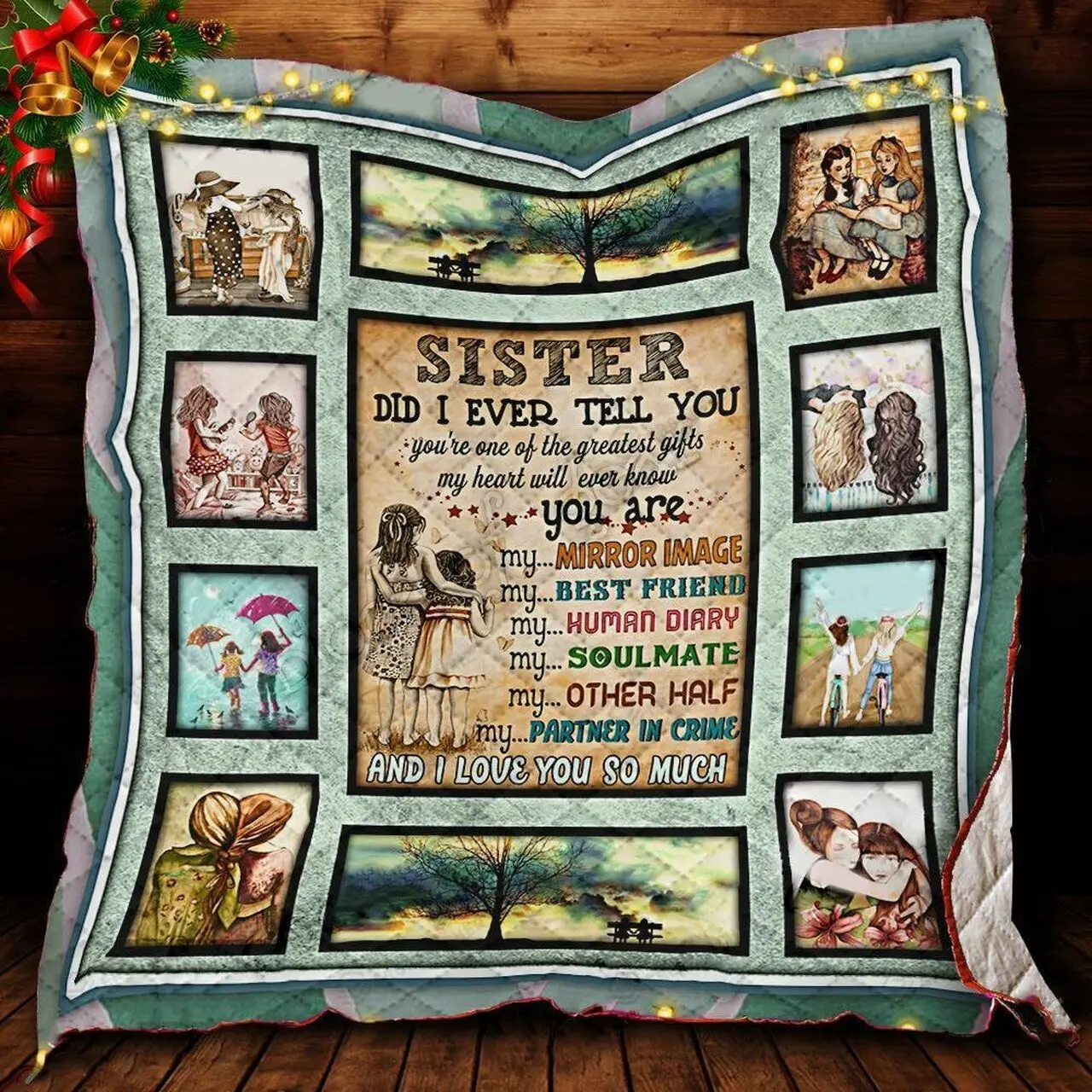 Personalized To My Sister I Love You So Much Quilt Blanket Great Customized Gifts For Birthday Christmas Thanksgiving and Home Decor