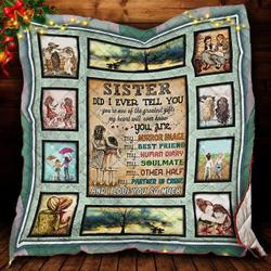 Personalized To My Sister I Love You So Much Quilt Blanket Great Customized Gifts For Birthday Christmas Thanksgiving and Home Decor