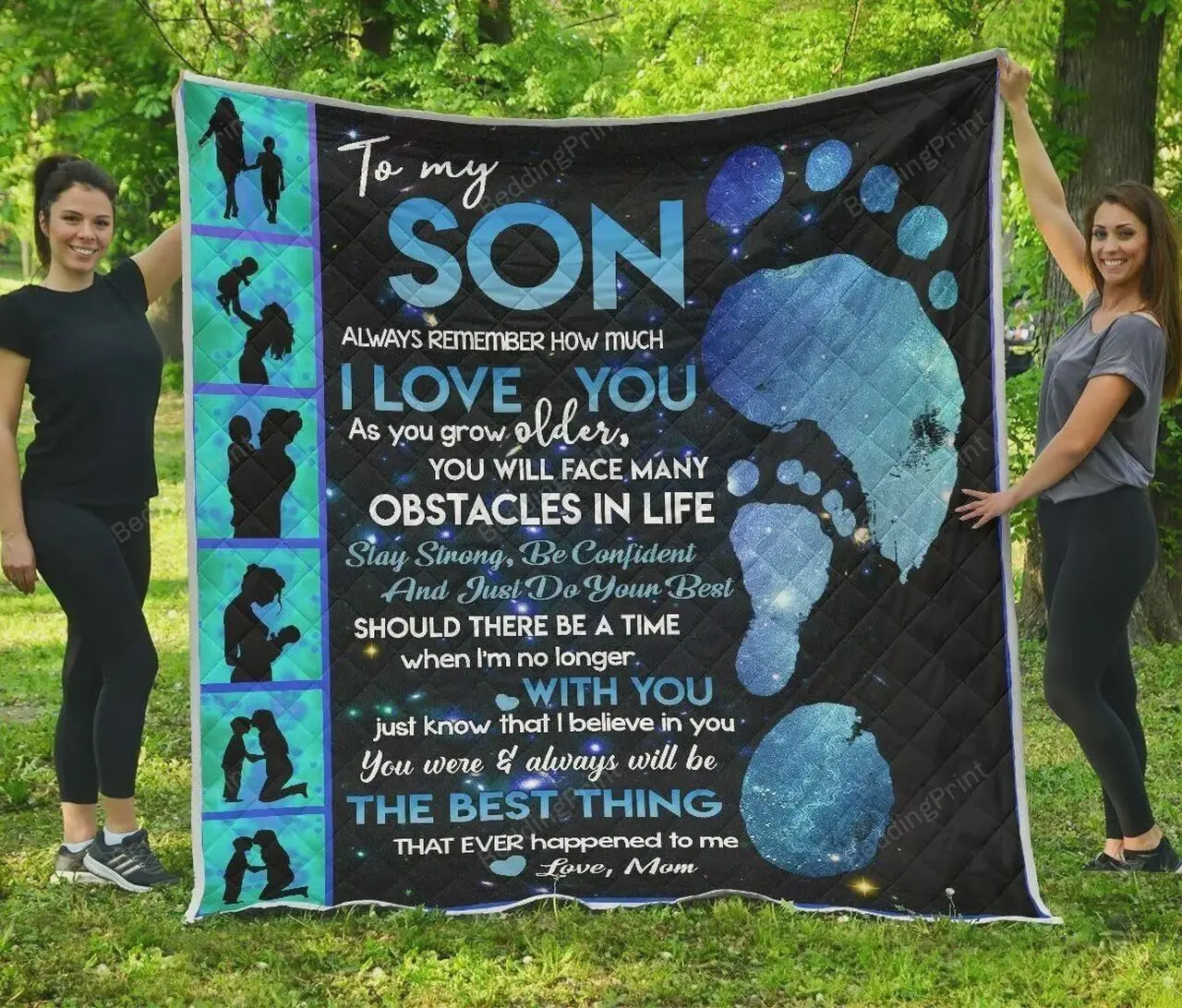 Personalized To My Son Quilt Blanket From Mom Always Remember How Much I Love You Great Customized Blanket Gifts For Birthday Christmas Thanksgiving and Home Decor