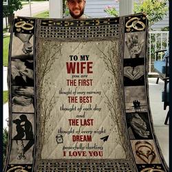 Personalized To My Wife From Husband You Are The First Thought Of Every Morning Quilt Blanket Great Customized Gifts For Birthday Christmas Thanksgiving Wedding ValentineS Day and Home Decor