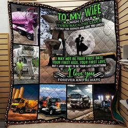 Personalized To My Wife Quilt Blanket From Husband I Just Want To Be Your Last Everything Great Customized Blanket Gifts For Birthday Christmas Thanksgiving and Home Decor