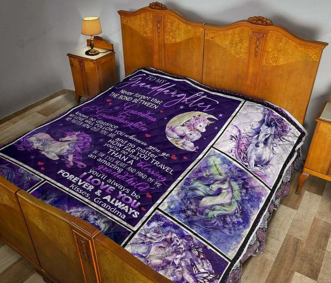 Personalized Unicron To My Granddaughter From Grandma No Matter How Far You Travel Quilt Awesome Gifts For Her Great Customized Gifts For Birthday Christmas Graduation and Home Decor