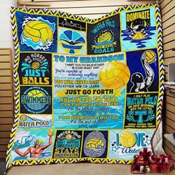 Personalized Water Polo To My Grandson Quilt Blanket From Mom I Can Promise To Love You For The Rest Of Mine Great Customized Blanket Gifts For Birthday Christmas Thanksgiving and Home Decor
