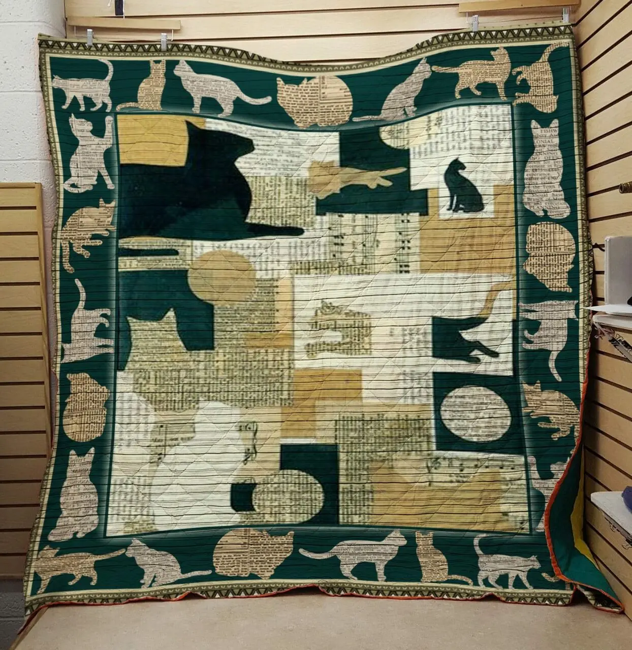 Pet The Cat Quilt and Home Decor