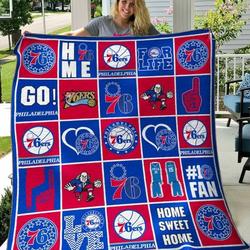 Philadelphia 76Ers Quilt Blanket B200635  Quilt and Home Decor