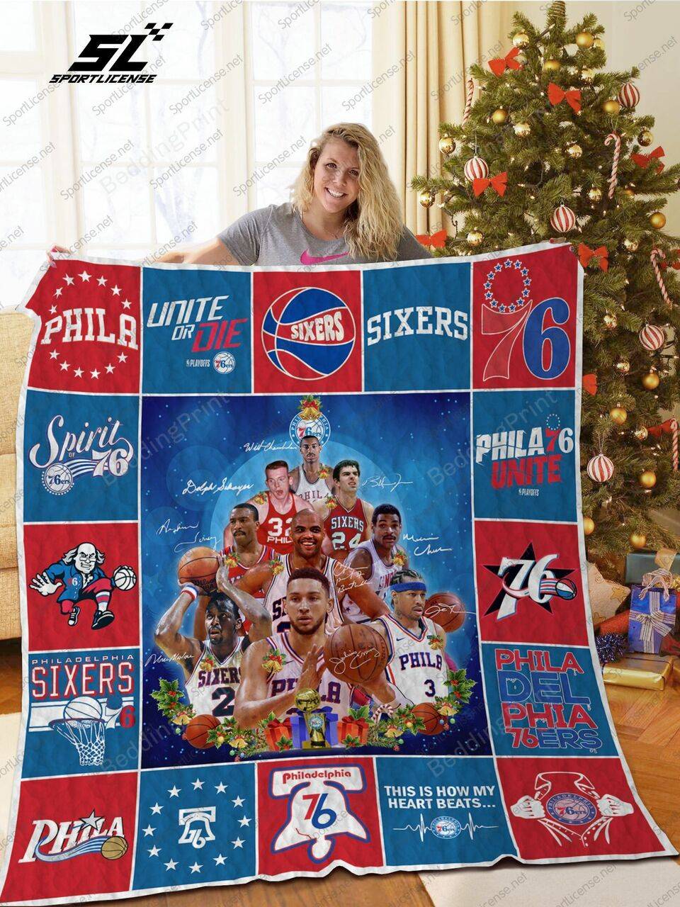 Philadelphia 76Ers Quilt Blanket and Home Decor