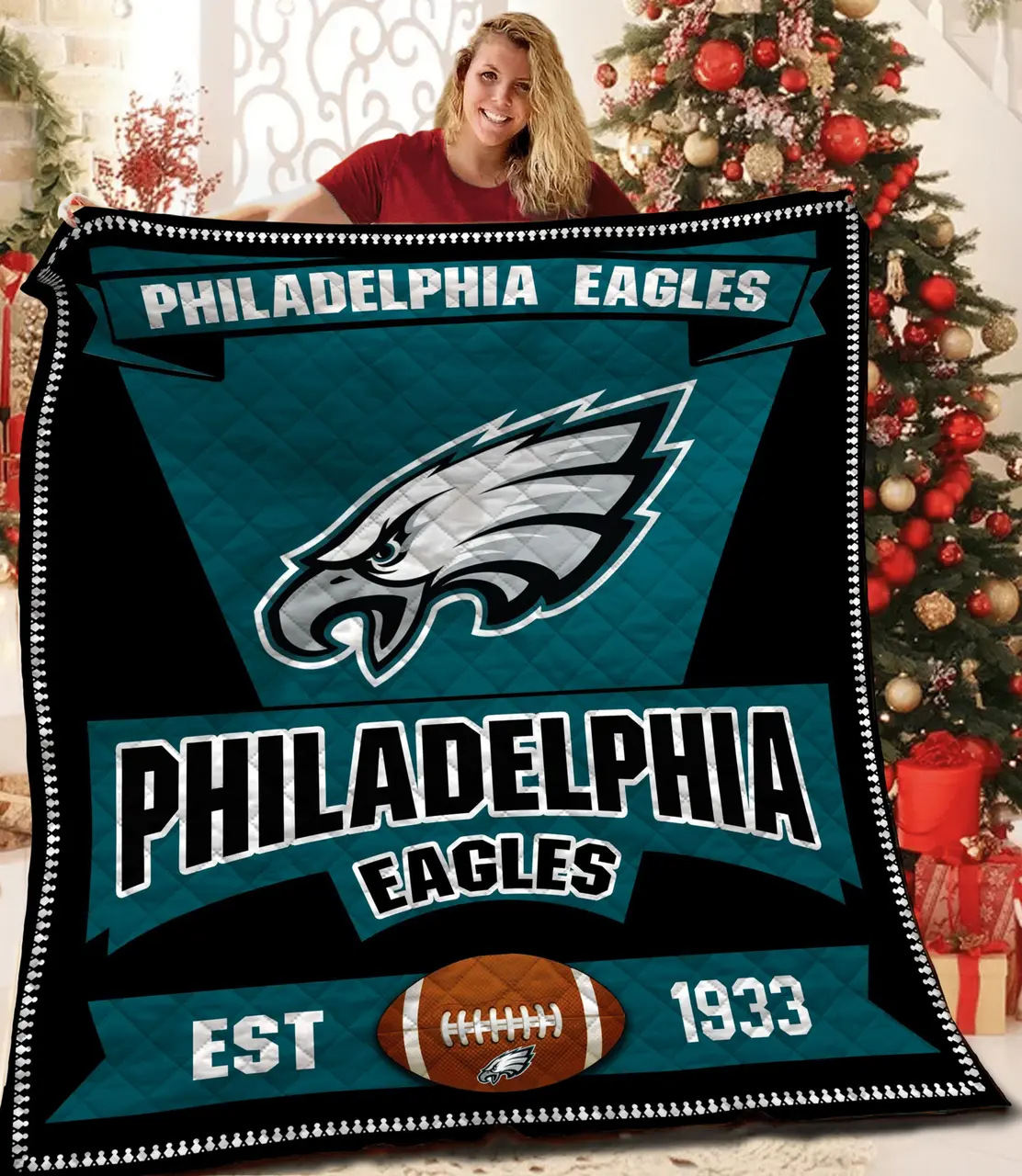 Philadelphia Eagles Est 1933 Quilt Blanket Bs901 and Home Decor