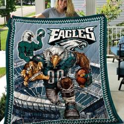 Philadelphia Eagles Quilt Blanket Great Customized Blanket Gifts For Birthday Christmas Thanksgiving and Home Decor