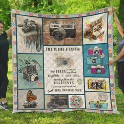 Photographer Love Life Is Like A Camera You Just Take A Shot Quilt Blanket Great Customized Blanket Gifts For Birthday Christmas Thanksgiving and Home Decor