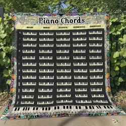 Piano Chords Quilt Blanket Great Customized Gifts For Birthday Christmas Thanksgiving Perfect Gifts For Piano Lover and Home Decor