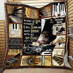 Piano I Will Sing And Make Music With All My Soul Quilt Blanket Great Customized Blanket Gifts For Birthday Christmas Thanksgiving and Home Decor