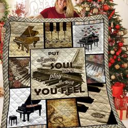 Piano JFJ11309 3D Customized Quilt 2707 and Home Decor