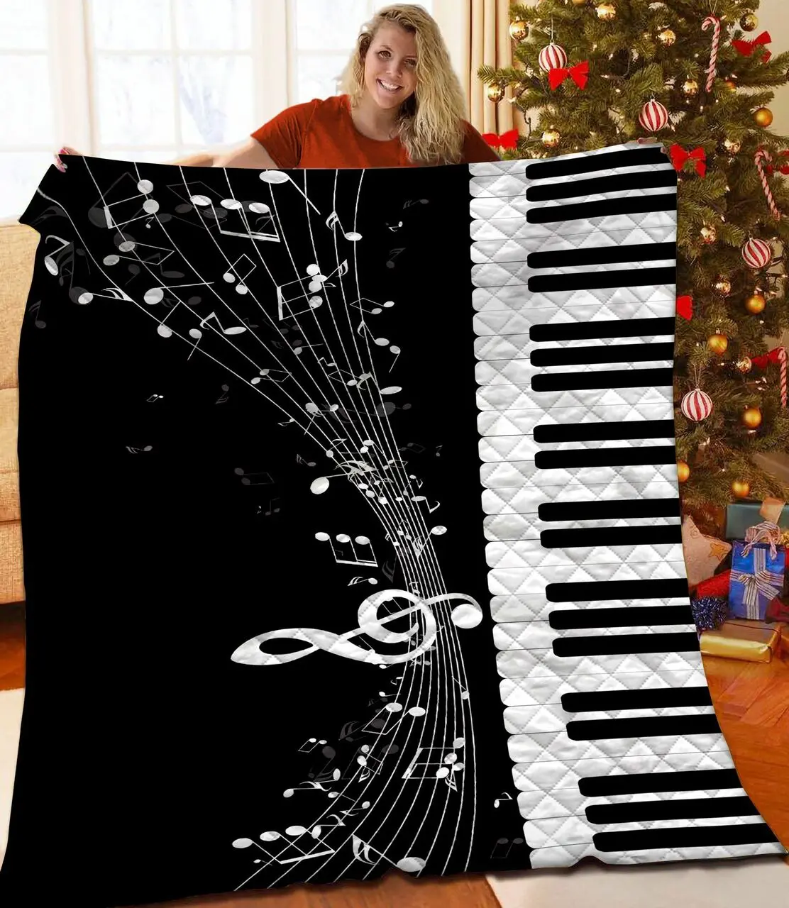 Piano Quilt Blanket and Home Decor