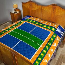Pickleball Court Girl Quilt Krh and Home Decor
