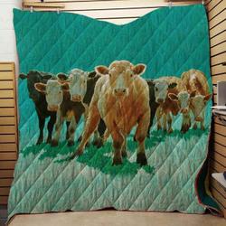 Picture Farmer Cow Loves Blanket Th1707 Quilt and Home Decor