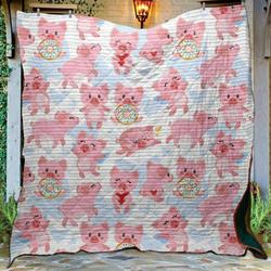 Pig Cl14100393Mdq Quilt Blanket and Home Decor