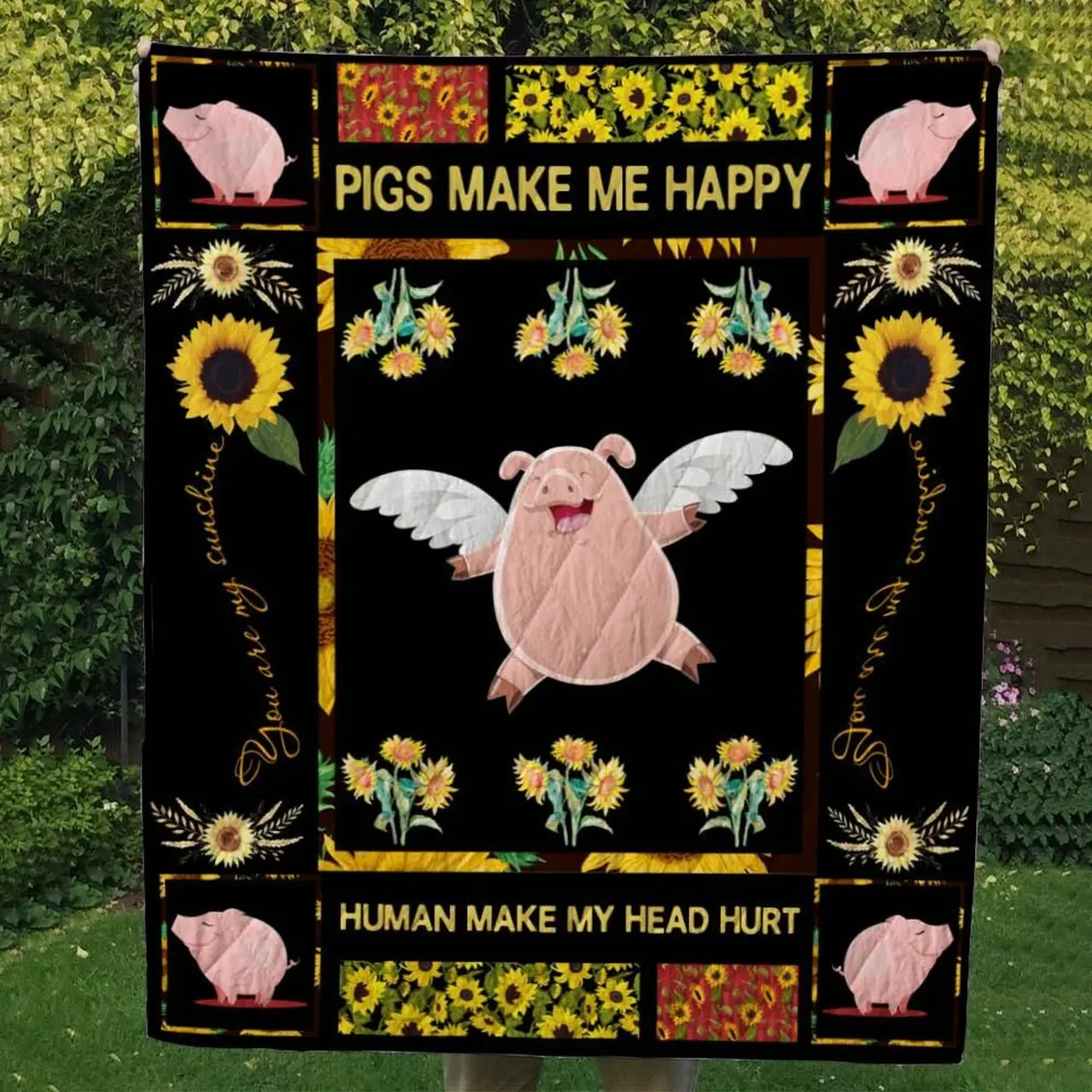 Pig Cl14100405Mdq Quilt Blanket and Home Decor