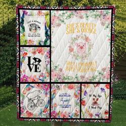Pig Cl14100408Mdq Quilt Blanket and Home Decor