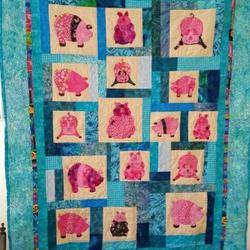 Pig Clp190663 Quilt Blanket and Home Decor