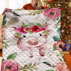 Pig JFJ11332 3D Customized Quilt 2707 and Home Decor