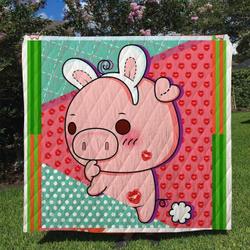 Pig Kiss Quilt Tdhlw and Home Decor