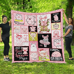 Pig V3 Be Together X0901 3D Customized Quilt and Home Decor